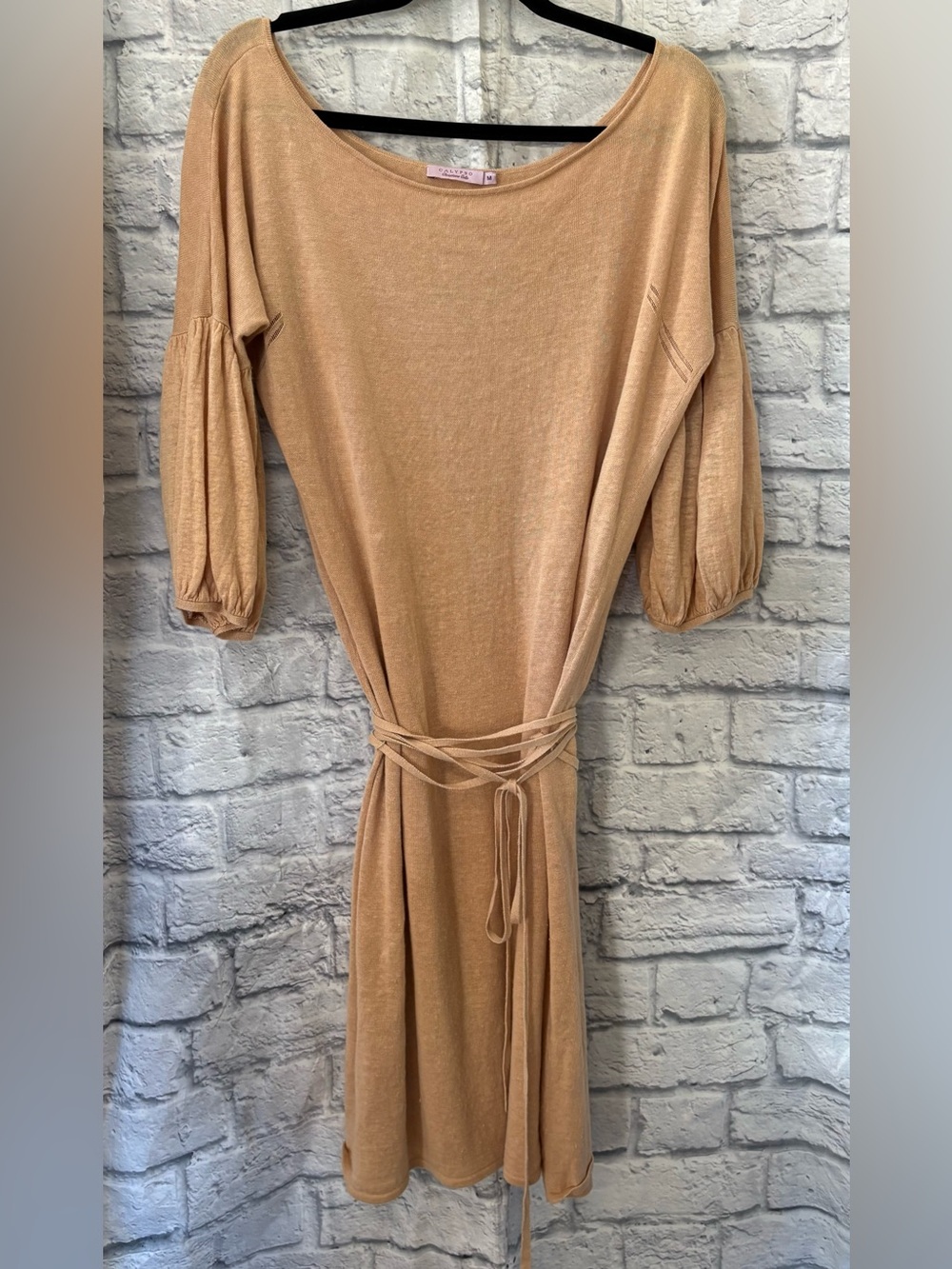 Calypso Christiane Celle Vintage Beach Dress Cover Up Linen Beige Sz M